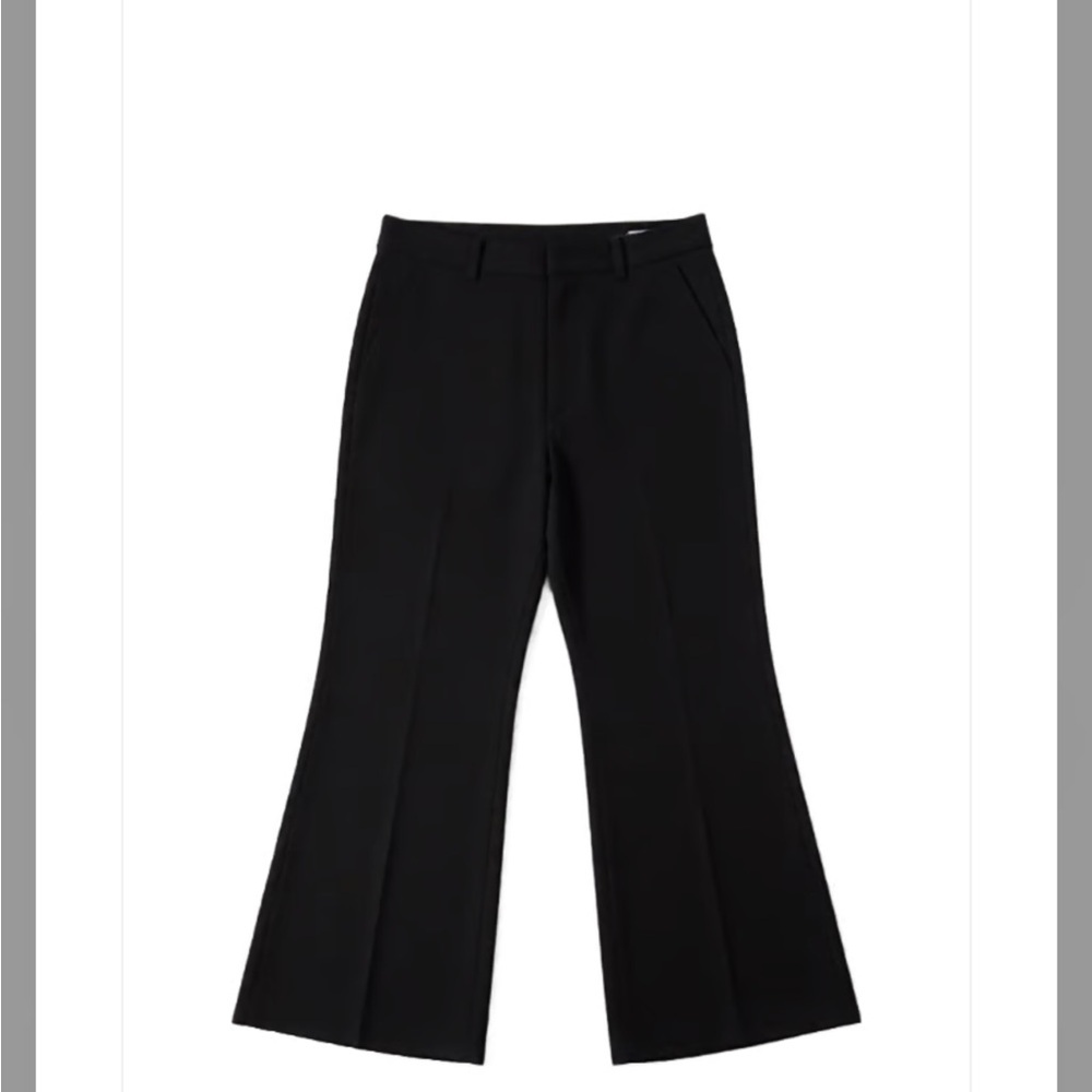 Women’s Flare Black Trousers Size Large - Picture 2 of 8